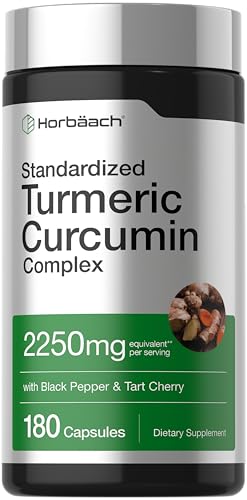 Horbäach Turmeric Curcumin Supplement | 180 Capsules