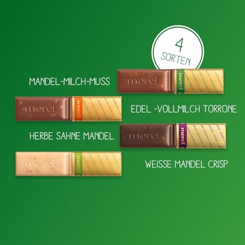 Image of Merci Crispy Selection Assorted Almond Chocolates Gift Box | Premium European Chocolate Variety | Festive Gift for Christmas, Birthdays & Celebrations - 200g (Imported)