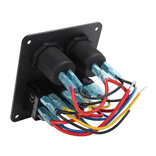 Painel de interruptor de 3 gangs, painel de interruptor 12 V-24 V, carregador duplo, isqueiro de cig