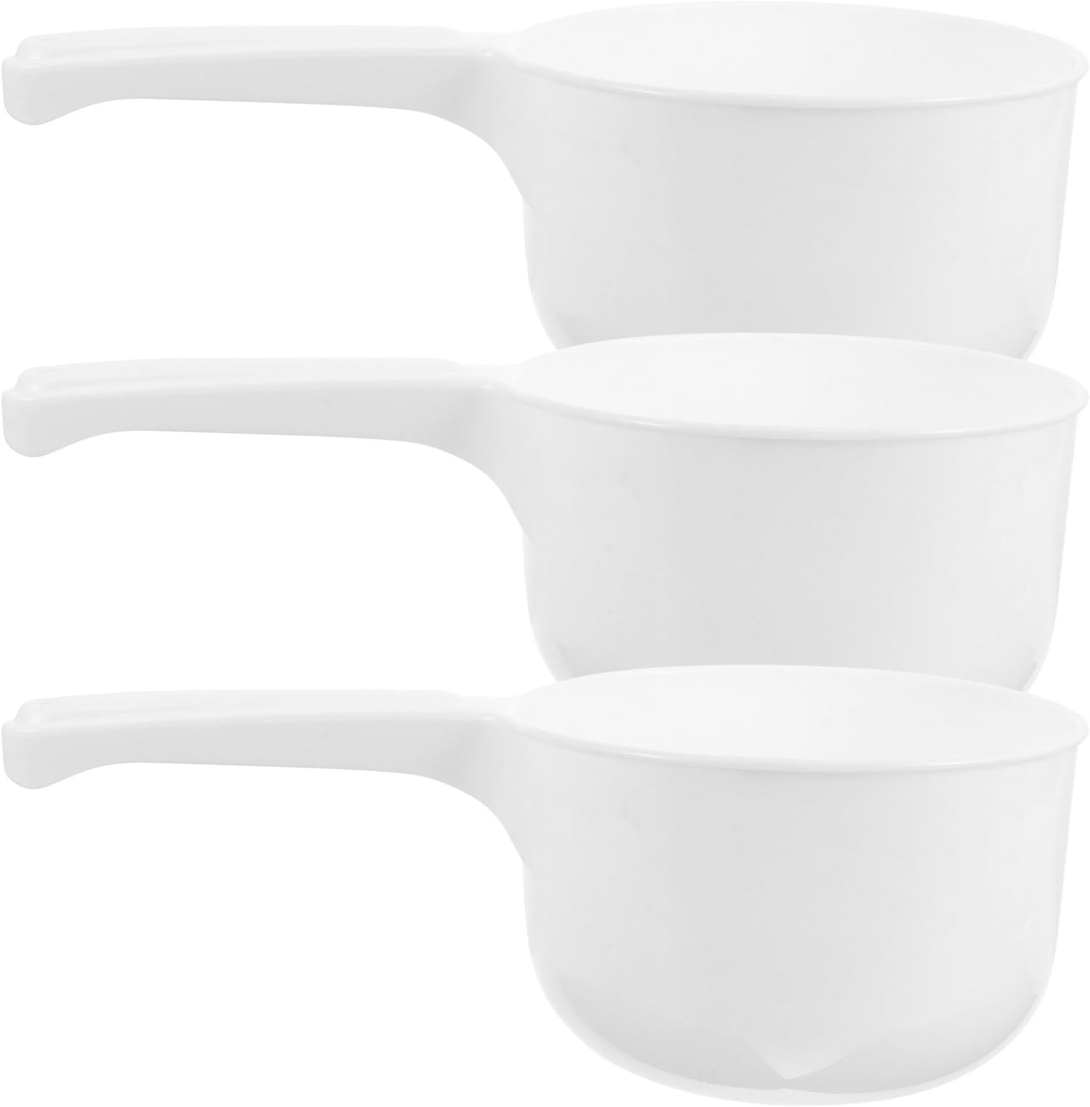 MAGICLULU 3pcs Household Water Dippers Multi-Function Water Scoops for Bathroom, Kitchen, Bathing Thick Plastic, Long Handle, Comfortable Grip