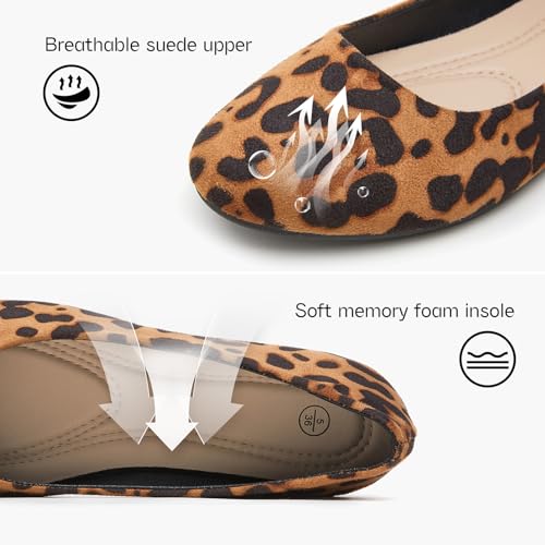 Image of Shupua Flats for Women Round Toe Black Ballet Flats Dressy Work Shoes | Comfortable Womens Ballerina Dress Shoes, Slip On Casual Office Loafers, Comfort, Business, Wedding, Formal, Low Heel, Ladies