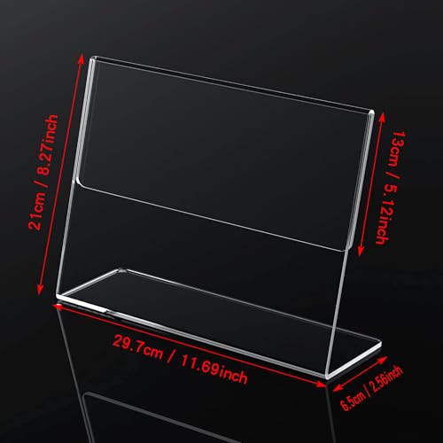 Présentoir de table A4 acrylique transparent horizontal pour bureau et restaurant - 3