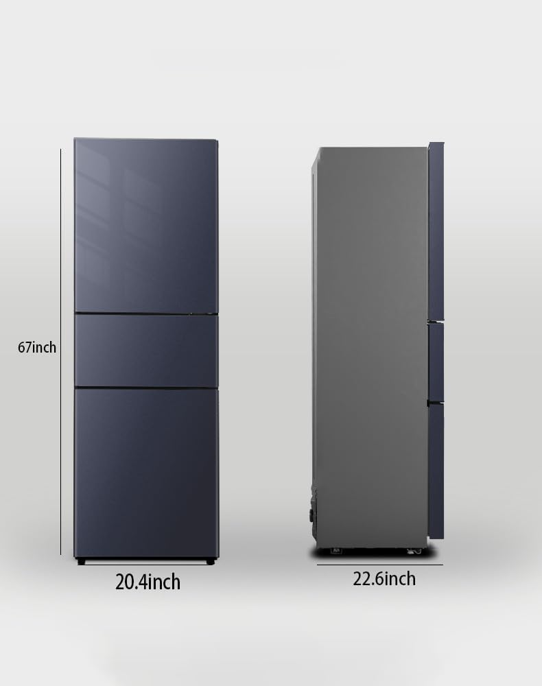 7.5 Cu.ft Retro Refrigerator With Freezer – 3-Door Gate Design, Low Noise, Adjustable Shelves – For Dorm, Bedroom, Kitchen, Living Room