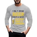 felpa senza cappuccio bevitore birra amante della birra scritta divertente t-shirt oktoberfest maniche lunghe con stampa birra monaco di baviera a maniche lunghe, grigio., 3xl