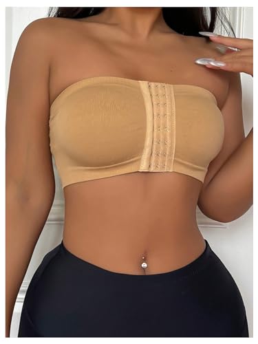 SOLY HUX Women's Front Closure Bra 2 Pack Strapless Wirefree Everyday Bras Bralettes4