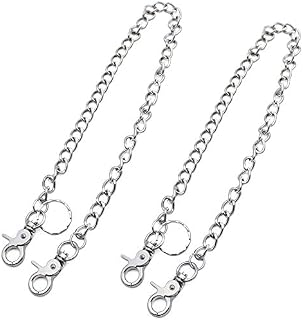KingYH 2 Pack 54cm Chain for Jeans Pants Chain Trousers Pocket Chain Wallet Chain Clips with Key Ring for Men and Women Fashion Hip Jeans Punk Trouser Decoration Keys Wallet Clothes Accessories