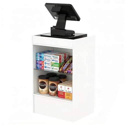 24”W x 18”D x 38”H White Checkout Counter