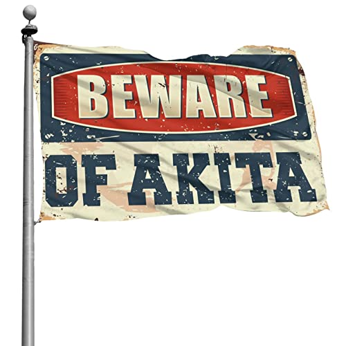 Bandera Beware Of Akita divertida de 152x244 para tapar paredes grandes