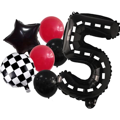DIWULI Globos de Cumpleaños Racing 5 Años - Pista Decoración