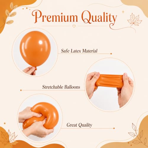 Image of Thanksgiving Fall Balloon Arch Garland Kit, Orange Balloon Arch with Leaf Foil Ballon Dusty Pink Burgundy Burnt Orange Baloon for Autumn Birthday Hello Fall Shower Party Decorations