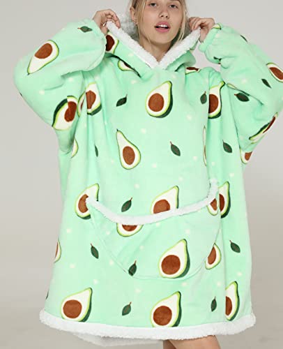 JOJJJOJ Oversized Hoodiedeken met grote zak, comfortabele Sherpa fleecedeken, warm sweatshirt, robe, voor dames, heren… - Image 4