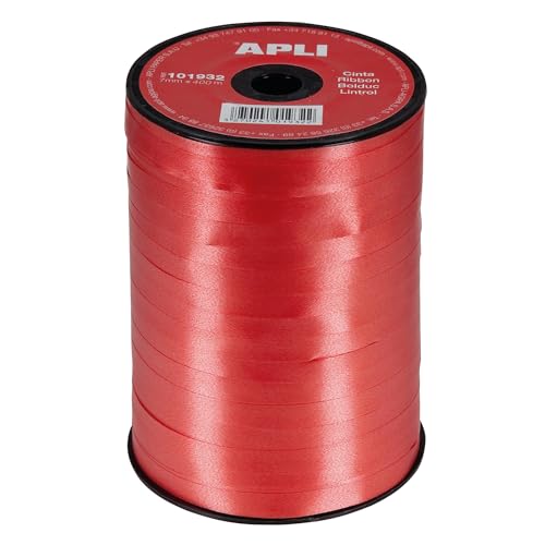 APLI 101932 - Bolduc lisse 7 mm x 400 m - couleur: rouge