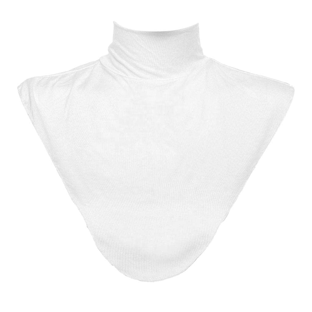 lyla Women Modal Faux Turtleneck Half Top Dickey Collar Muslin Hijab Neck Cover White-picture-36