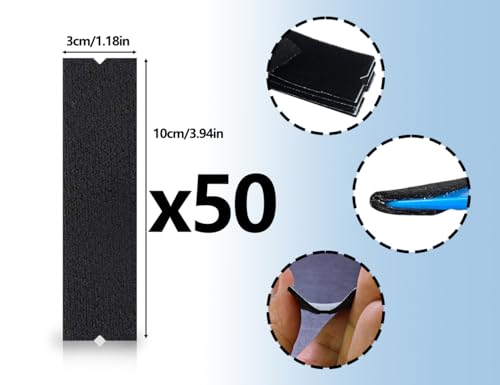 ZoeTekway 50 Stück Ersatzfilz Filzkante,Andrückrakel Filzkante,Rakel Stoff Freie Filz,Scratch Folienrakel Zubehör,für Car Wrapping Scraper(Schwarz,10 * 3cm,Nicht Andrückrakel inbegriffen)