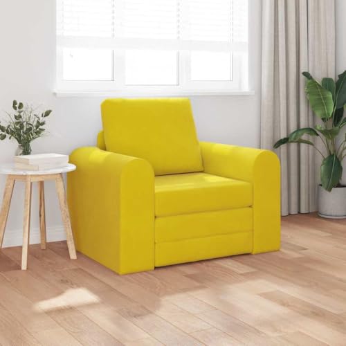 vidaXL Divano Letto 2-in-1 Giallo 98x71x83 cm in Velluto