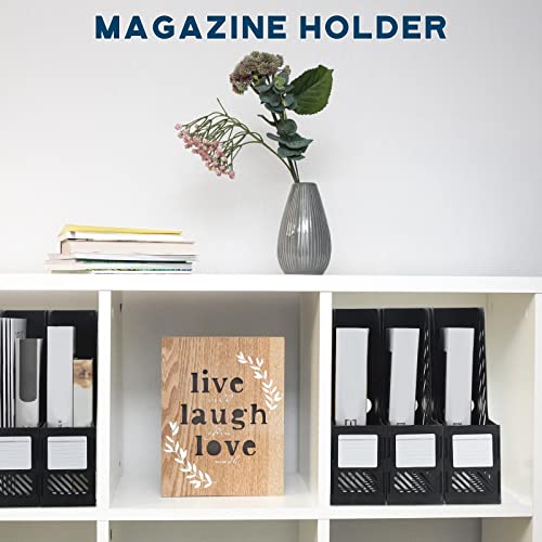 Glenmal 12 Pack Magazine Organizers Binder Organizer For Desk Plastic Vertical File Holder Magazine Racks Desk Accessories For Office, Home, Or School (Black) #TOP5