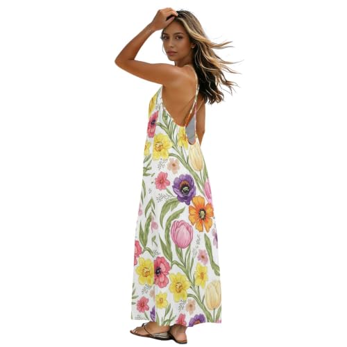 Vestido de verano para mujer con espalda al aire ideal para paseos y eventos en la playa