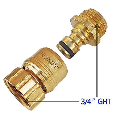 HQMPC No Pb Garden Hose Quick Connect Brass Hose Quick Connect Quick Release Hose ConnectorWater Hose Connectors 3/4" GHT (6 SETS) by HQMPC - Image 4