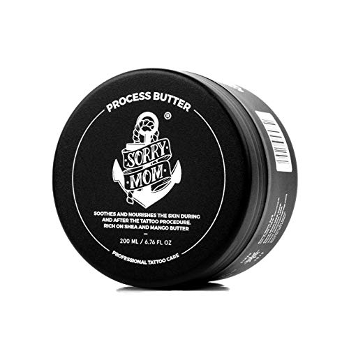 Sorry Mom Tattoo Butter & Aftercare Cream for Before, During & After The Tattoo Process - Soothing Tattoo Ointment for Professionals - Tattoo Salve & Moisturizer for Healing Tattoo Care (6.76 oz)