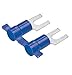 Panduit PMV2-6FB-3K Reel Smart System Metric Fork Terminals, Vinyl Insulated, Funnel Entry, 1.5 - 2.5mm Wire Range, Blue, M6 Stud Size, 4.3mm Max Insulation, 11.2mm Width, 6.9mm Center Hole Diameter, 26.2mm Length (3000 Pieces Per Reel)