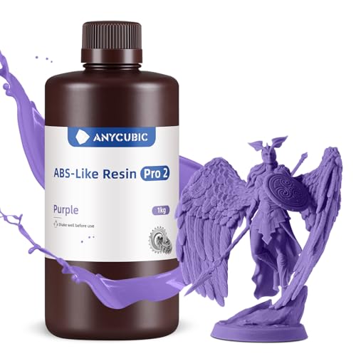 Image of ANYCUBIC 3D Printer Resin, ABS-Like Resin Pro 2 with Enhanced Strength and Toughness, Performance far Superior to ABS-Like Resin, Low Odor, Wide Compatible for All Resin 3D Printers (Purple, 1kg)