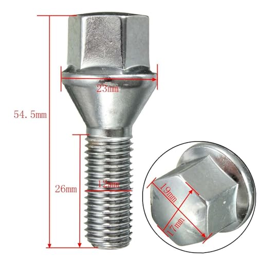 Pernos de rueda M12x1.5mm para BMW Serie 3 E21 E30 E36 E46 E90 E92 4PCS 6