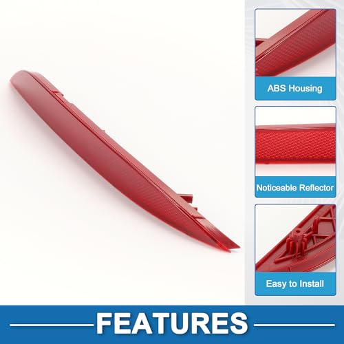 Image of Rear Right Side Bumper Reflector No.92406A7000 Bumper Reflector Side Marker for Kia Forte 2014-2016 Red