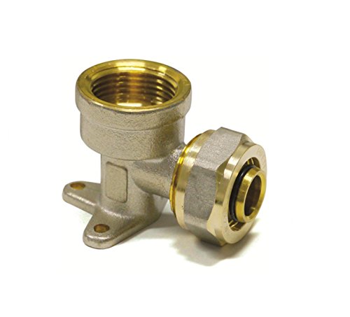 Codo 16 mm  1/2 ", Hembra Chapado en Pared  Ajuste de compresión