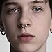 DOEARKO 16G Septum Rings 8mm High Polish Stainless Steel Nose Rings Hypoallergenic Clicker Hoops for Women & Men Fashion Nose Piercing Jewelry (609Silver-8MM)