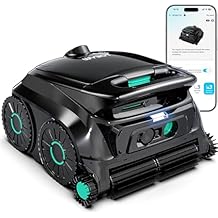 WYBOT Cordless Robotic Pool Vacuum, Six-Roller Brush, Edge to Edge Cleaning High Obstacle Crossing, Lightweight Pool Cleaner for Inground & Above Ground Pools Mirror Black