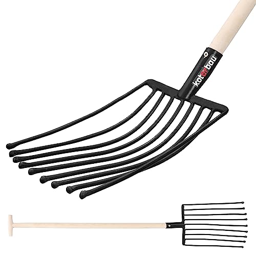 KOTARBAU® Forke 9 Zinken Heugabel Mistgabel Mistforke Gartenforke Gartengabel Dunggabel Spatengabel Gabel für Garten Drahtgabel für Garten und Landwirtschaft