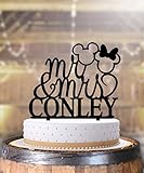 Mouse Heads Classy Anniversary Wedding Cake Topper Personalized