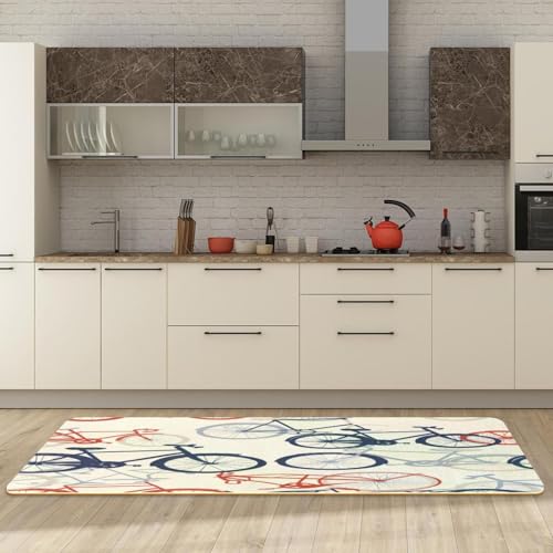 Tapis de cuisine absorbant lavable lot de 2 avec envers antidérapant vélo