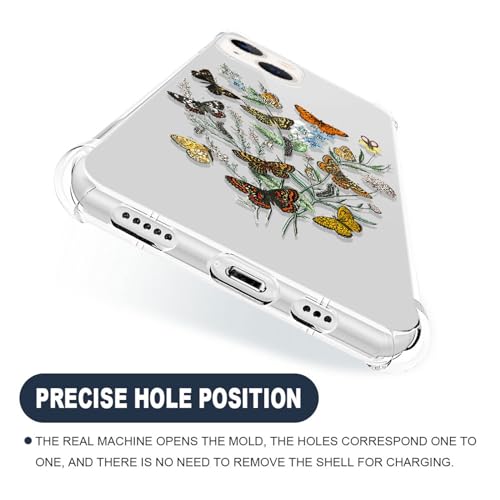 Coque compatible avec iPhone 15 transparente antichoc motif papillon