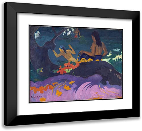 ArtDirect Paul Gauguin 24x19 Black Modern Frame and Double Matted