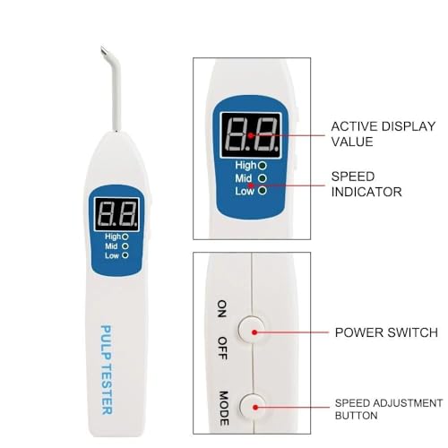 Electroestimulador Vitality Pulp Tester con pantalla LED y luces indicadoras, modos de velocidad ajustables, para uso en laboratorio miniatura 4