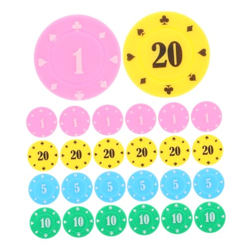 Kisangel 100pcs Game Chips Reward Points Counting Chips for Mahjong Poker Card Games Plastic Reusable