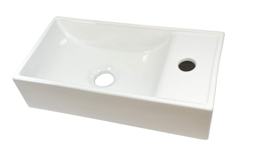 41x21,5cm - Lavabo de cerámica baño,rectangular,Lavabo sobre encimera,Lavamanos Cuarto de Baño, tamaño pequeño,lavabo suspendido