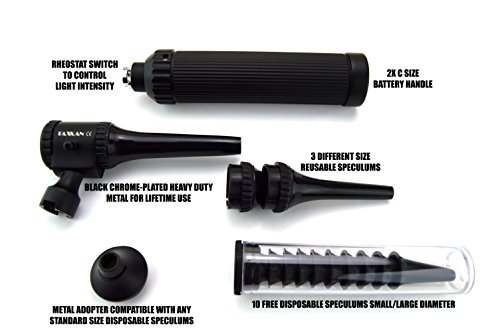 Taxxan Veterinary Black Otoscope Ent Diagnostic Set With Metal Adapter To Use Standard Disposable Speculum … #TOP1
