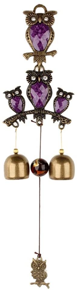 Carillons éoliens en hibou pour créer un décor de fenêtre de cour apaisant