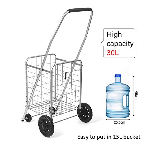 H.Slay einkaufswagen Trolley klappbar, Einkaufstrolley mit leisen Rädern Einkaufsroller Wheel Shopping Trolley Große… – Bild 4