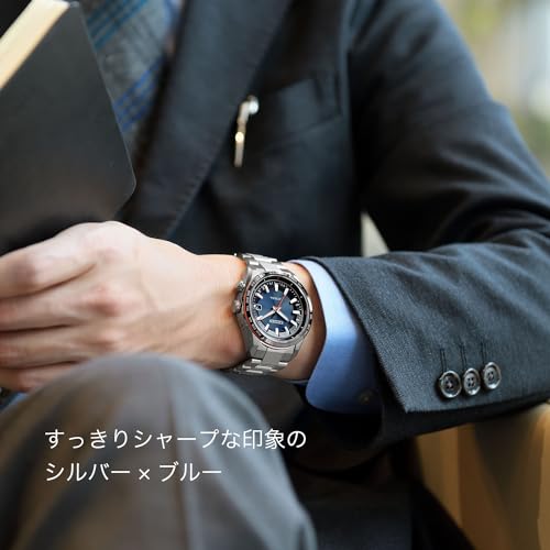 [Citizen] 腕時計 アテッサ 光発電エコ・ドライブ電波時計 防水 ネイビー CB0287-68L メンズ シルバー 商品画像7