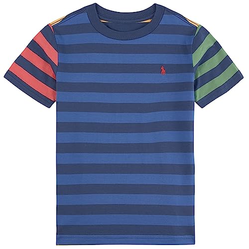 POLO RALPH LAUREN Big Boys Short Sleeve Multicolor Striped T-Shirt (B(4001)/R, Small)