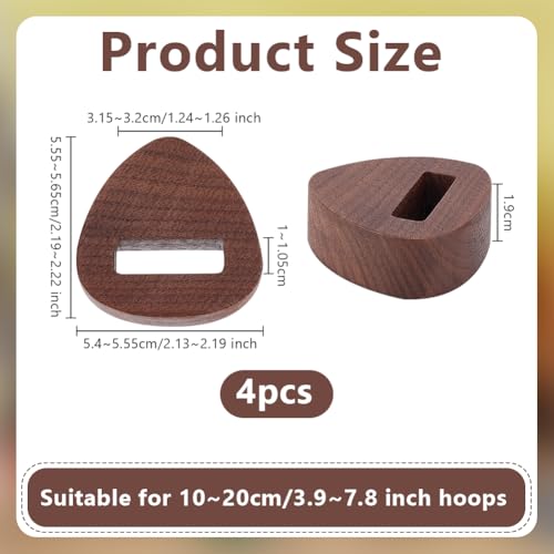 Image of OLYCRAFT 4Pcs Wooden Embroidery Hoop Display Stand 1.9cm Thick Embroidery Hoop Wooden Base Triangle Wood Embroidery Hoop Easels Embroidery Cross Stitch Stand Decor for DIY Craft Projects Display