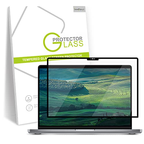immoenuc Filtro Protector De Pantalla para Macbook Pro 14 Pulgadas 2021 A2442 Pegatina Borde PelíCula Vidrio Templado Anti-Blue Light Cover