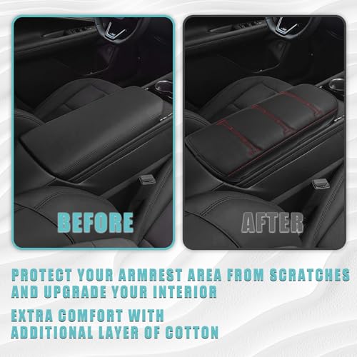 BestEvMod Armrest Pad Cover for 2024-2026 Blazer EV (Black/Red Stitching) by BestEvMod - Used condition - Image 6