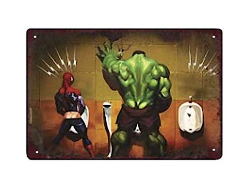 Plaque Metal Spiderman, Hulk et l'homme Invisible