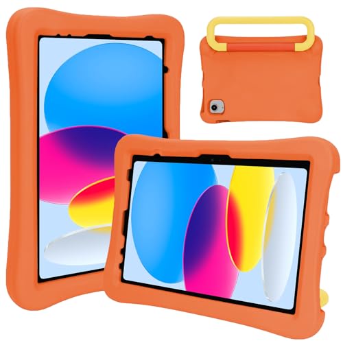 Support intégral réglable pour étui iPad enfant orange robuste