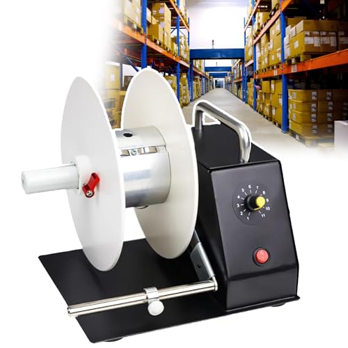 180mm Label Rewinder, Automatic Label Rewinder, 1-11 Speed Adjustment, Rewind Width: 20-110mm, Pressure Rod Self-Adjusting, for Warehouse Industrial(200 * 170 * 190mm),B