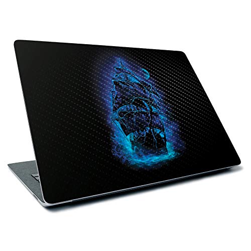 Image of MightySkins Carbon Fiber Skin for Microsoft Surface Laptop 3 13.5 inch (2019) - Pirate Storm,Textured Carbon Fiber Finish,Easy to Apply, Remove, and Change Styles,